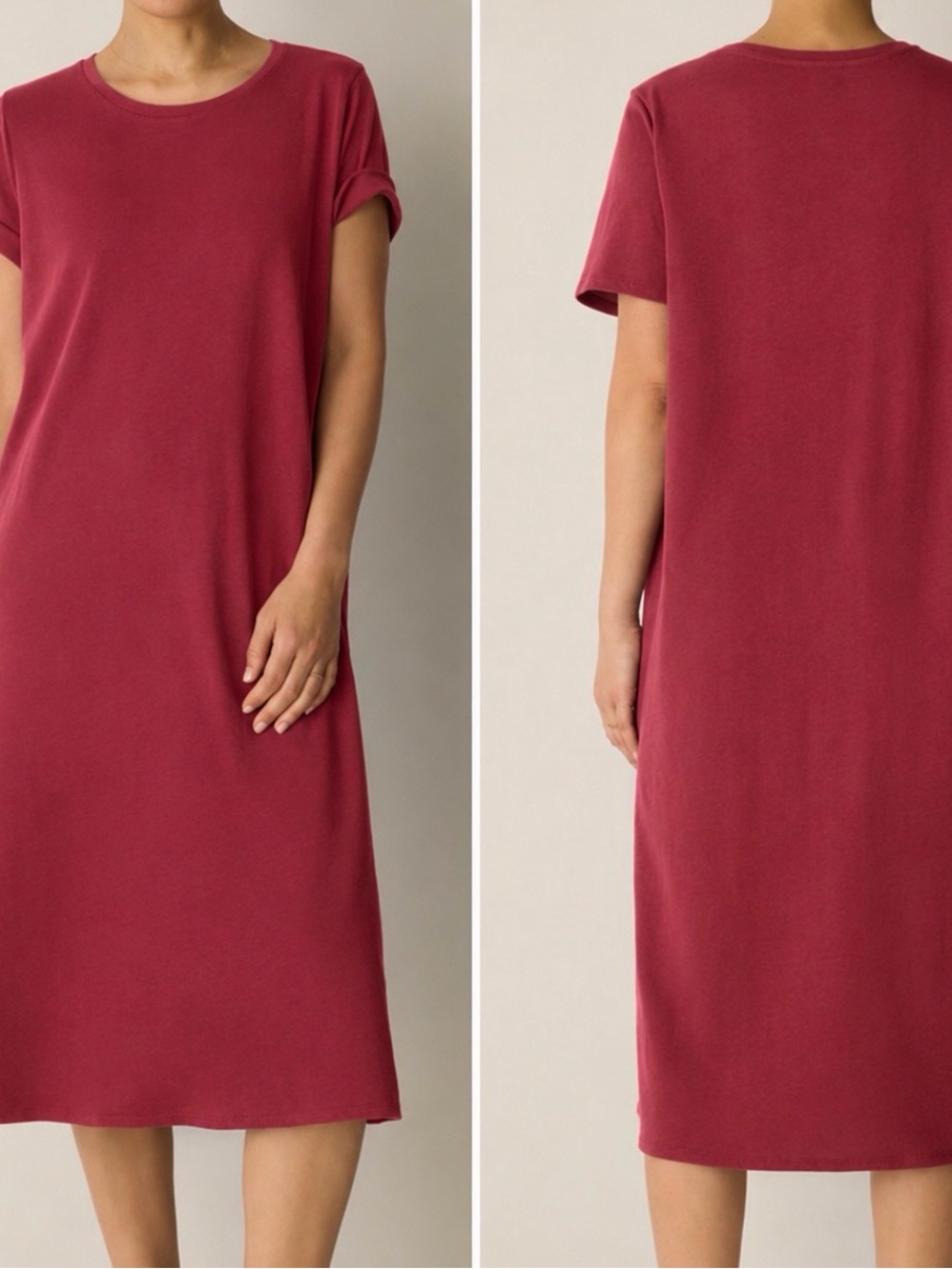 Eileen fisher cozy organic cotton slub tee dress
